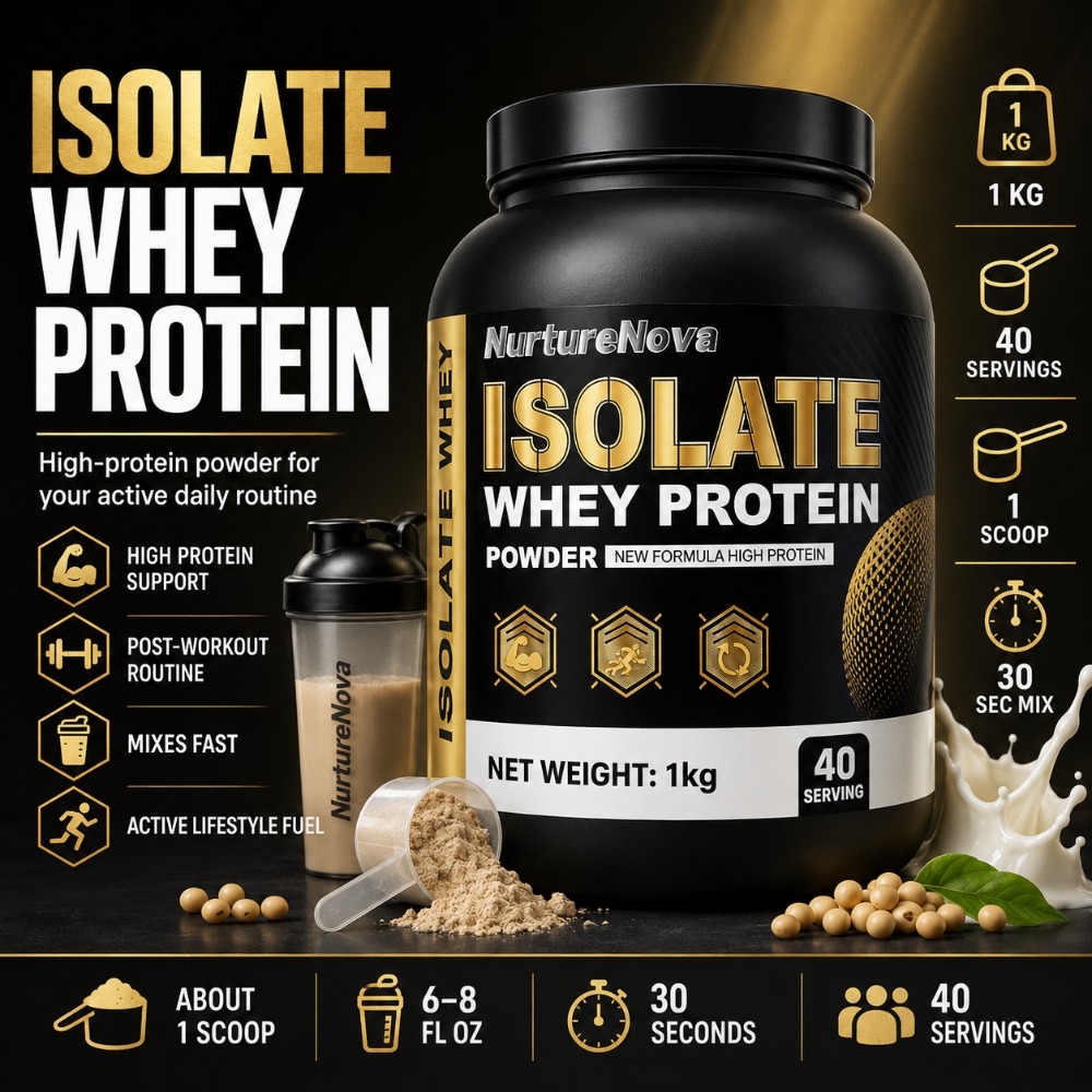 Fitness Nutrition Whey Protein - NurtureNova İzole Whey Protein Tozu 1kg,